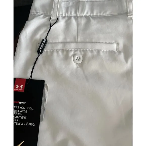 Under Armour Women's White Golf Fitted 9&quot; Shorts Size 2 NWT UPF 30
