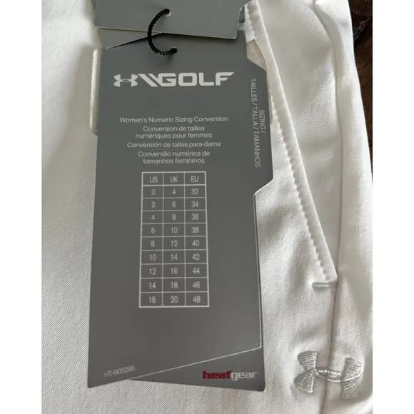 Under Armour Women's White Golf Fitted 9&quot; Shorts Size 2 NWT UPF 30