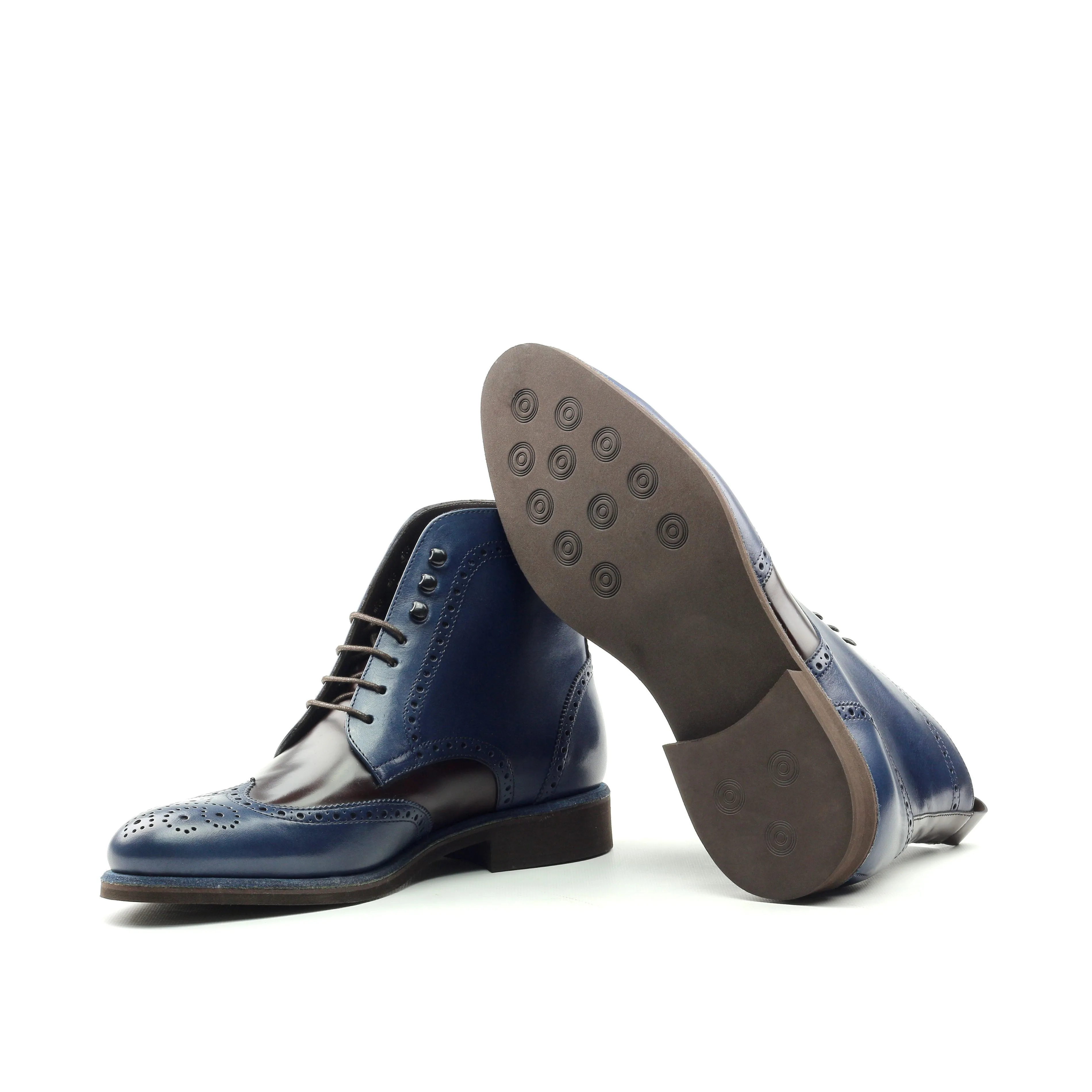 Unique Handcrafted Blue/Black Military Style Boot