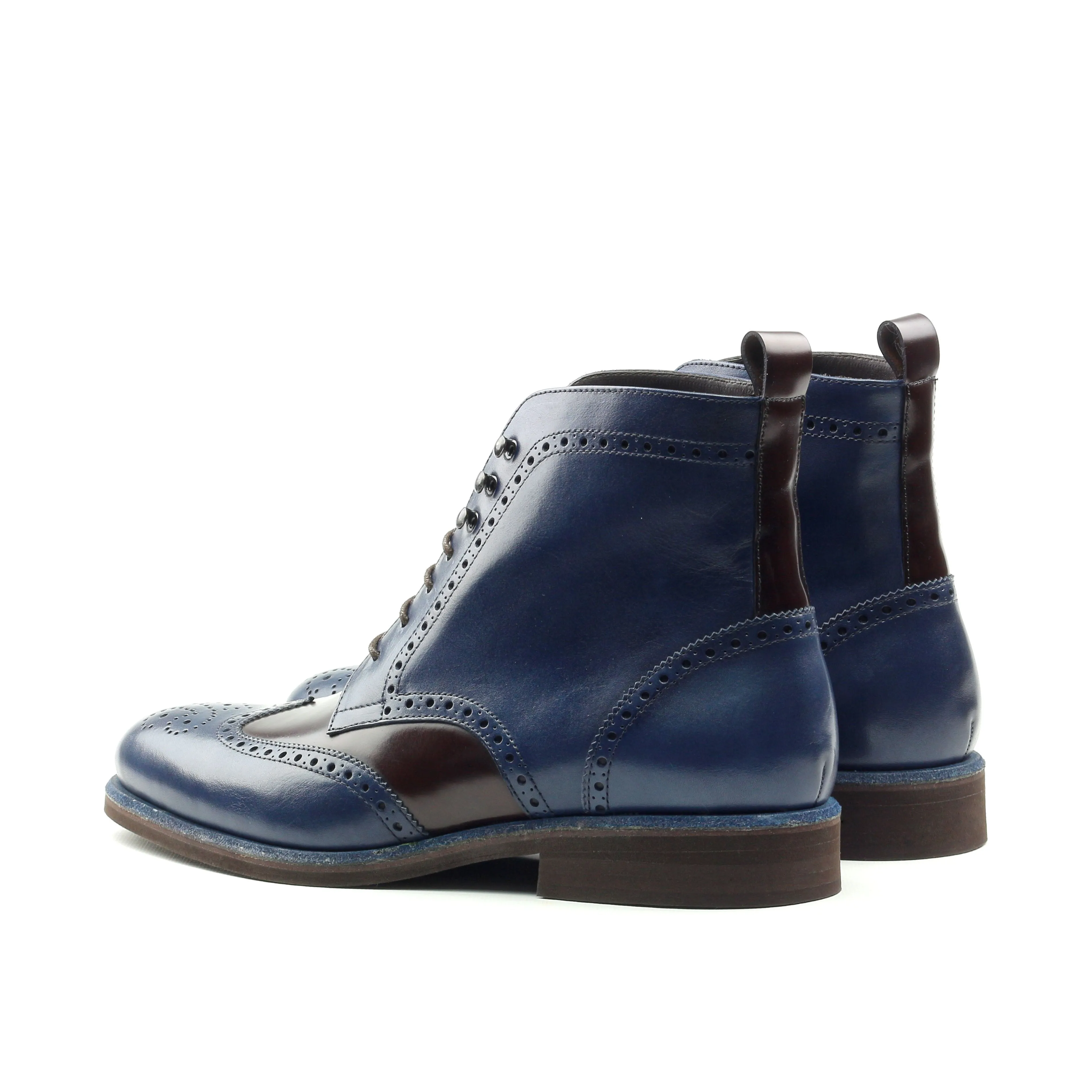 Unique Handcrafted Blue/Black Military Style Boot