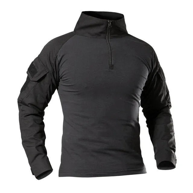 US Army Military Uniform Combat Shirt Men Assault Tactical Camouflage T Shirt Airsoft Paintball Long Sleeve Shirts