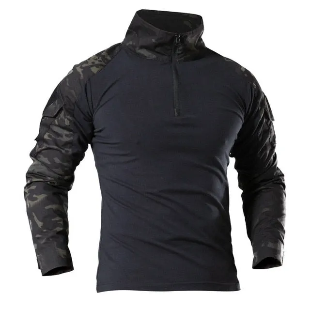 US Army Military Uniform Combat Shirt Men Assault Tactical Camouflage T Shirt Airsoft Paintball Long Sleeve Shirts