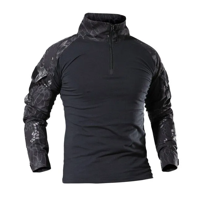 US Army Military Uniform Combat Shirt Men Assault Tactical Camouflage T Shirt Airsoft Paintball Long Sleeve Shirts