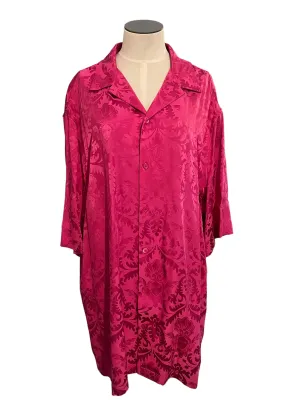 Versace Size 43 Pink Silk Floral Scroll Print Top
