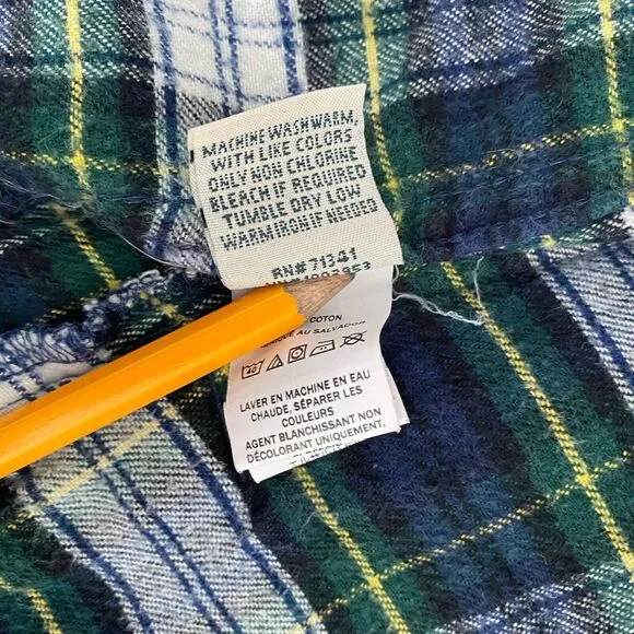 Vintage L.L. Bean Ladie’s Cotton Flannel Chamois Zip-Up Plaid Shirt Jac Size S