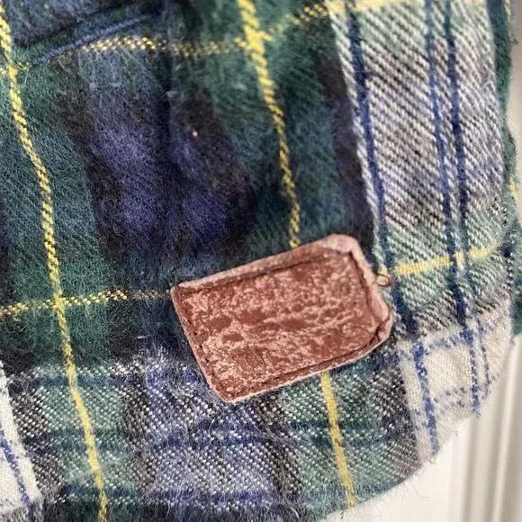 Vintage L.L. Bean Ladie’s Cotton Flannel Chamois Zip-Up Plaid Shirt Jac Size S