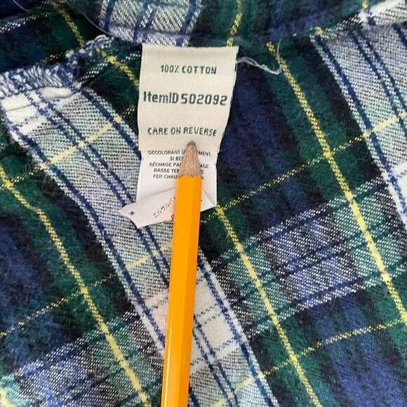 Vintage L.L. Bean Ladie’s Cotton Flannel Chamois Zip-Up Plaid Shirt Jac Size S