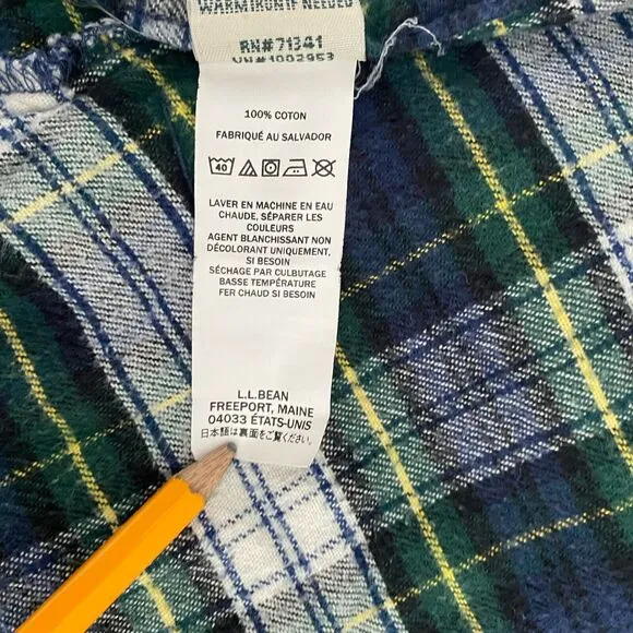 Vintage L.L. Bean Ladie’s Cotton Flannel Chamois Zip-Up Plaid Shirt Jac Size S