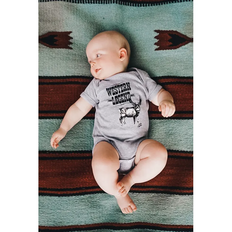 “Western Legend” Graphic Bodysuit in Heather Gray