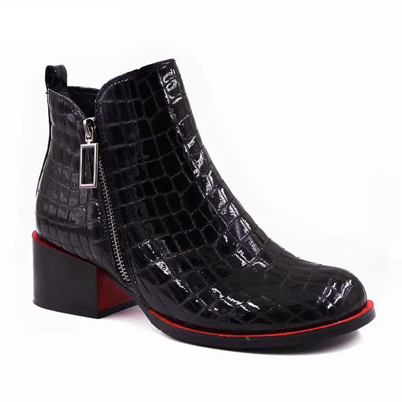 Woman Winter Warm Wool Snow Square heel Boots