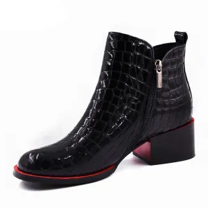 Woman Winter Warm Wool Snow Square heel Boots