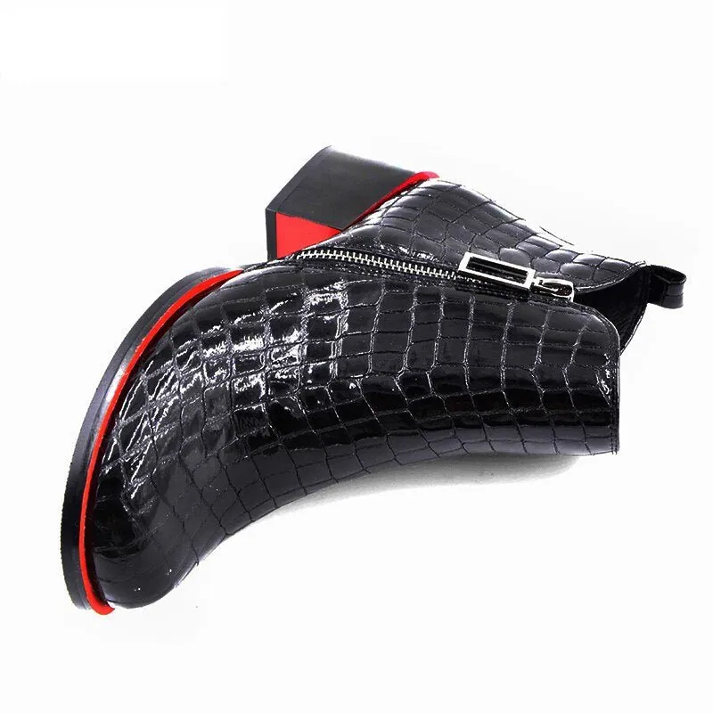 Woman Winter Warm Wool Snow Square heel Boots