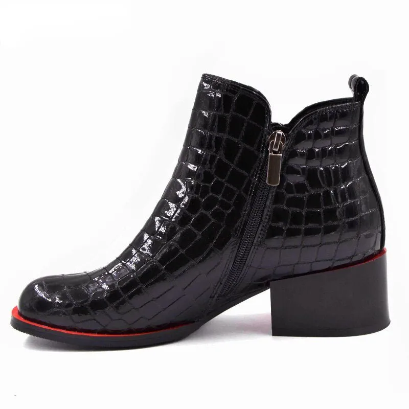 Woman Winter Warm Wool Snow Square heel Boots