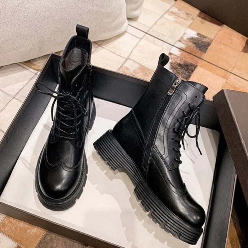 Women Winter Fleece Lining Warm Moto Biker Ankle Boots