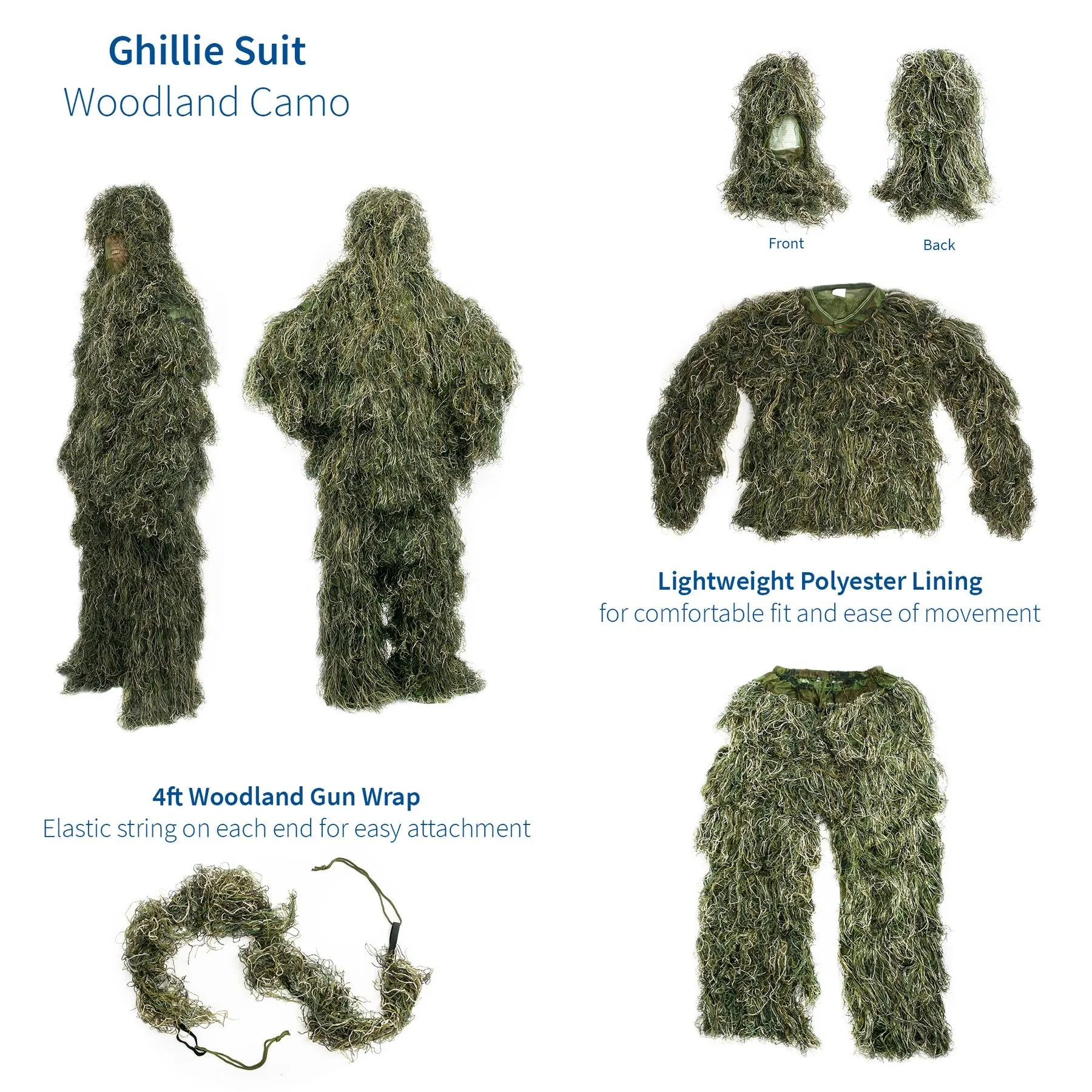 Woodland Ghillie Suit Delux Set