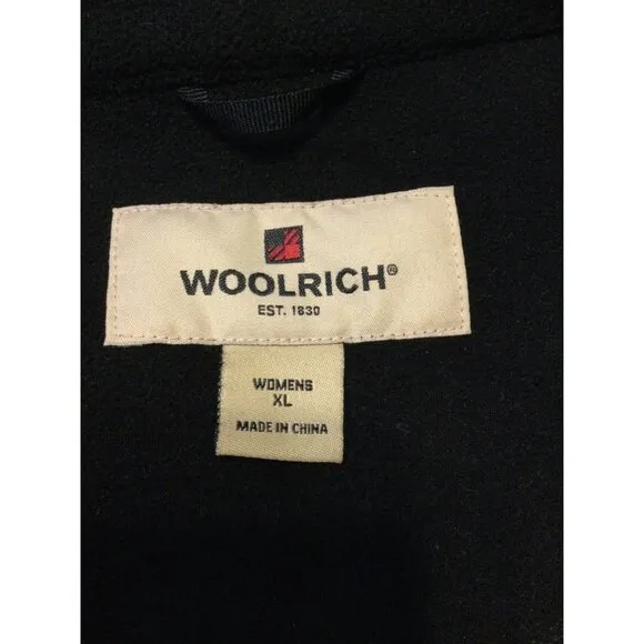 Woolrich Womens Bear Stripe Fleece Zip Up Jacket Size XL All Over Pattern Nature