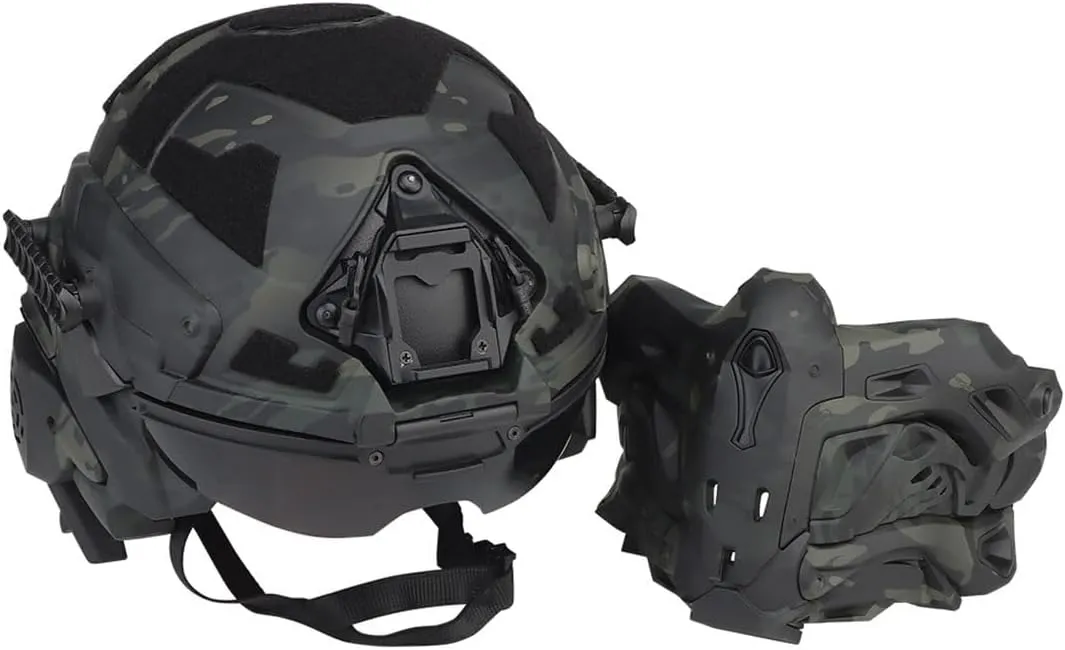 WOSPORT W Assault Juggernaut Helmet with Googles   Mask   Comms   Fan