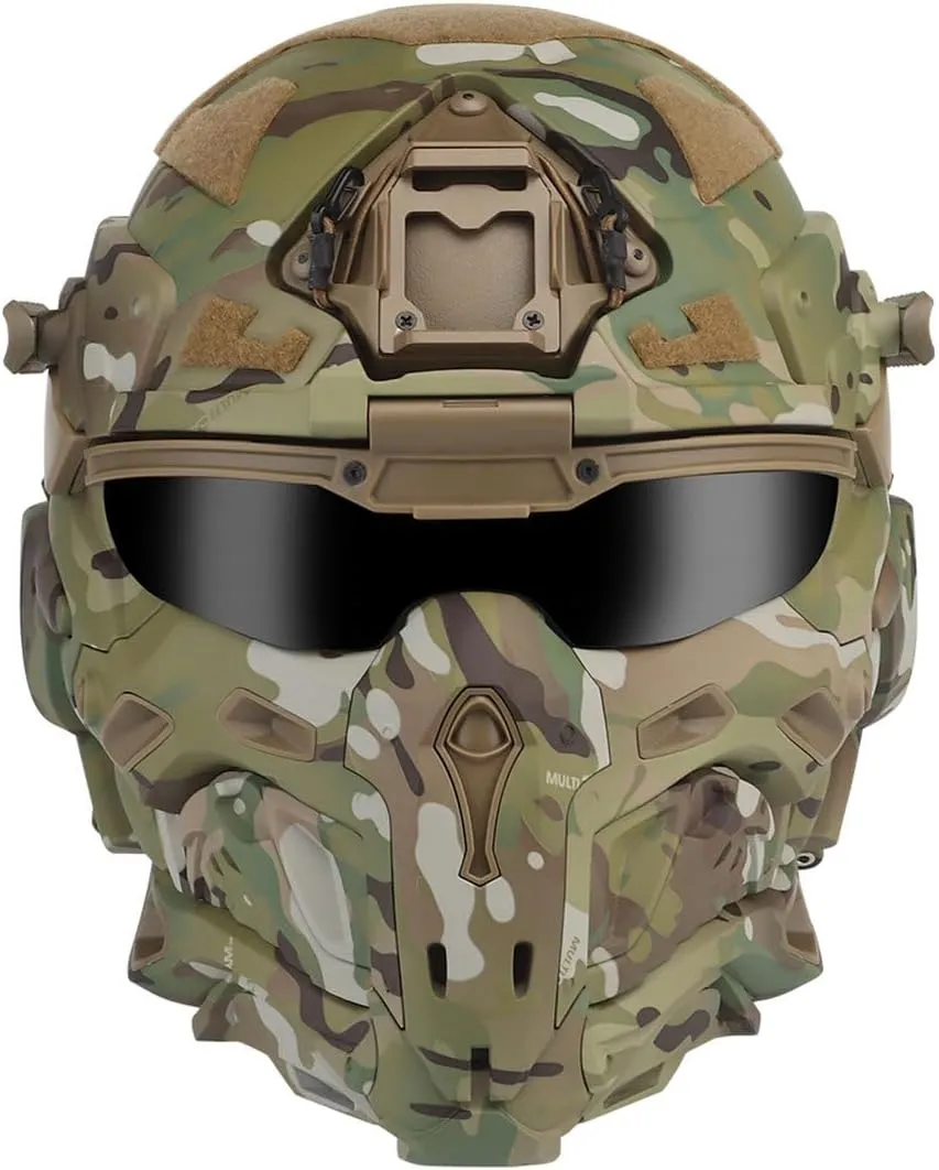 WOSPORT W Assault Juggernaut Helmet with Googles   Mask   Comms   Fan