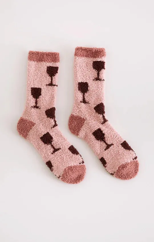 Z Supply 2 Pack Wine Plush Socks